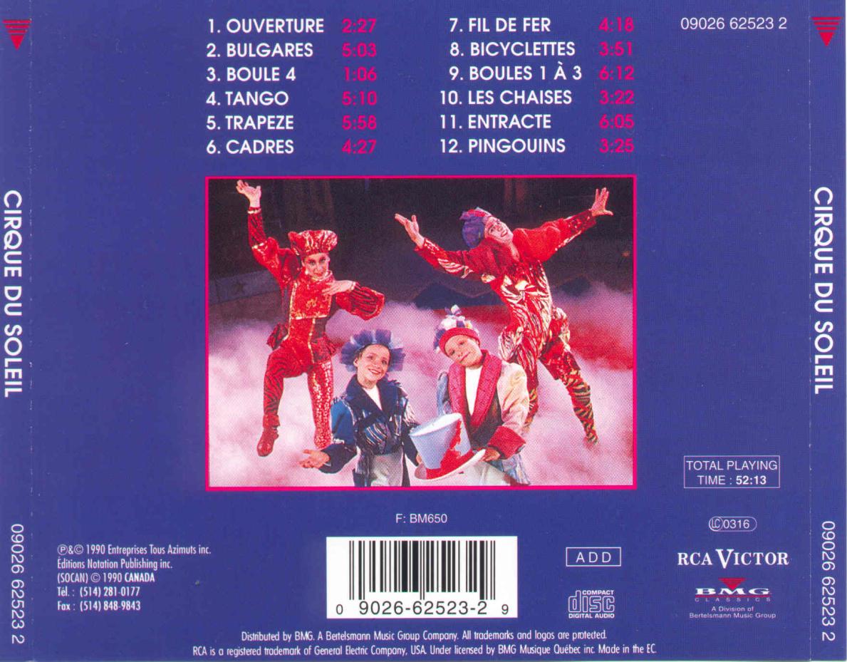 Cirque Du Soleil  Cirque Du Soleil : Back